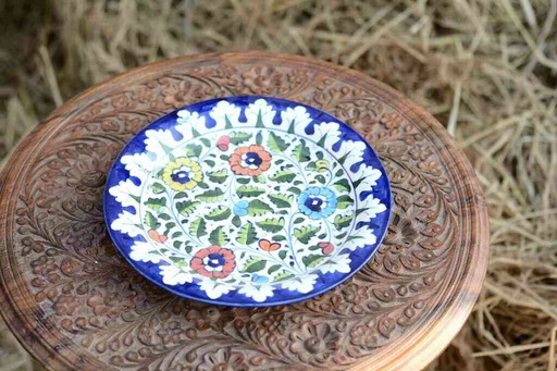 [PK0363-CF-BPO-026284] Blue Pottery Dinner Plate