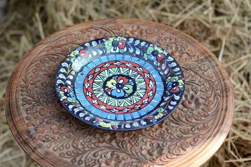 [PK0363-CF-BPO-026287] Blue Pottery Dinner Plate