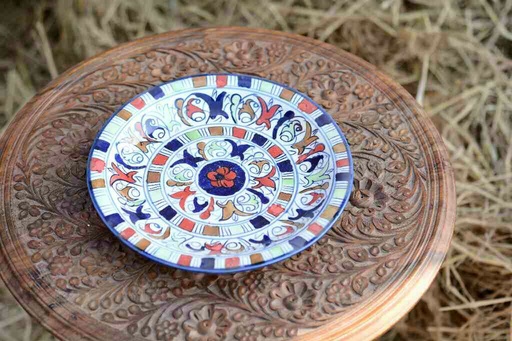 [PK0363-CF-BPO-026294] Blue Pottery Dinner Plate