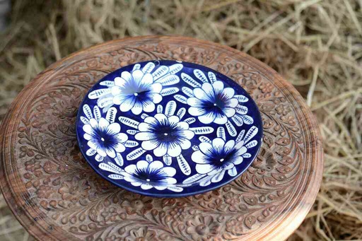 [PK0363-CF-BPO-026296] Blue Pottery Dinner Plate