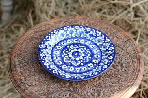 [PK0363-CF-BPO-026297] Blue Pottery Dinner Plate