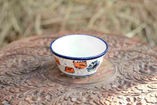[PK0363-CF-BPO-026312] Blue Pottery Round Shaped Butter Cup