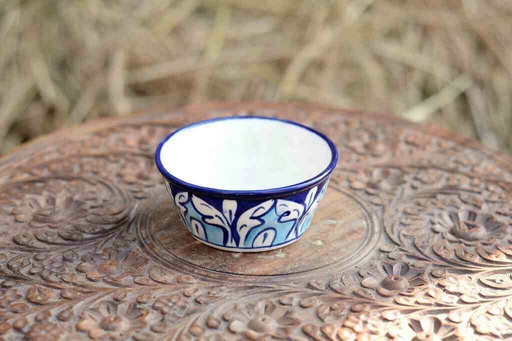 [PK0363-CF-BPO-026317] Blue Pottery Round Shaped Butter Cup