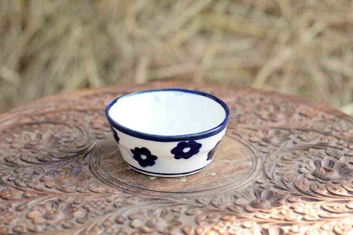 [PK0363-CF-BPO-026320] Blue Pottery Round Shaped Butter Cup