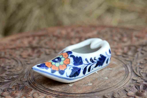 [PK0363-CF-BPO-026349] Blue Pottery Decorative Shoe