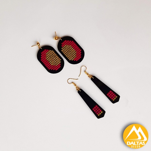 [PK5426-JW-EAR-027459] Embroidered Earrings