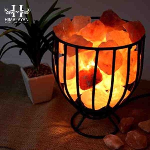 [PK8146-HM-LMP-027842] Himalayan Metal Basket Air Purifying Salt Lamp (Oval Style)