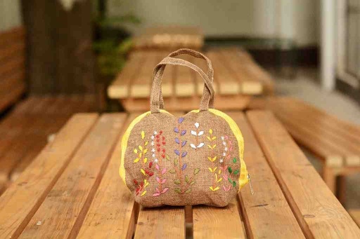 [PK5848-BG-HAN-027888] Hazara Phulkari Embroidered Handbag