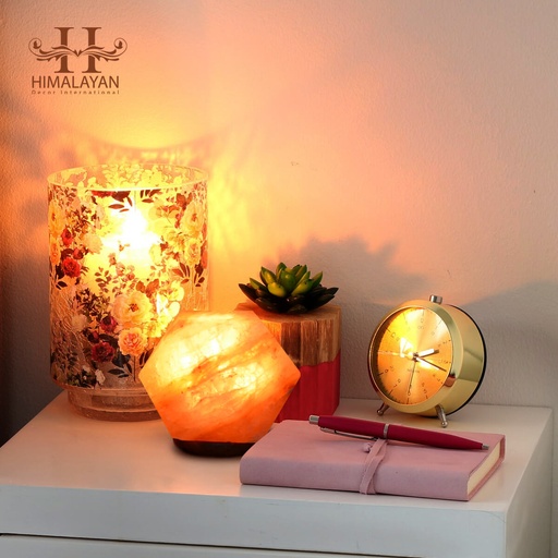 [PK8146-HM-DCR-029192] 100% Pure Himalayan Diamond Shape Crystal Salt Lamp