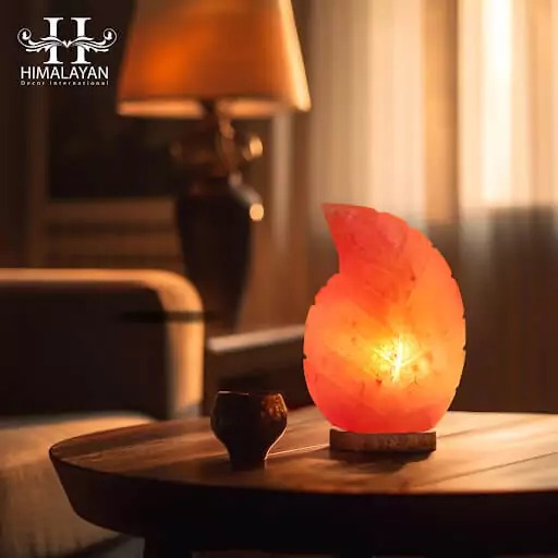 [PK8146-HM-DCR-029213] Leaf Shape Himalayan Salt Lamp