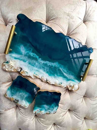 [PK5792-AR-SCU-029581] Resin Tray and Coasters