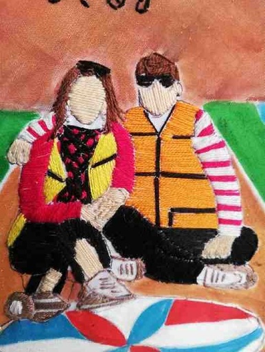 [PK4905-AR-DIM-029866] Embroidered portrait