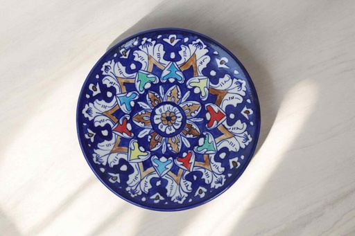 [PK9650-HM-BKT-030023] Blue Pottery Medium Plate