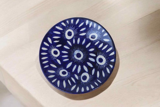 [PK9650-HM-BKT-030024] Blue Pottery Medium Plate