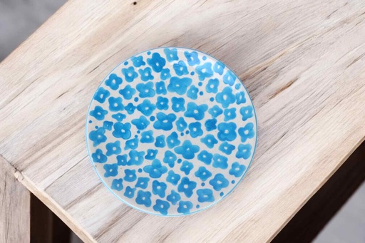 [PK9650-HM-BKT-030027] Blue Pottery Medium Plate