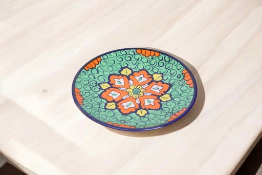 [PK9650-HM-BKT-030028] Blue Pottery Medium Plate