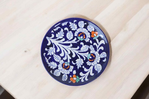 [PK9650-HM-BKT-030034] Blue Pottery Large Plate