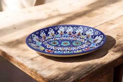 [PK9650-HM-BKT-030067] Blue Pottery Rice Dish