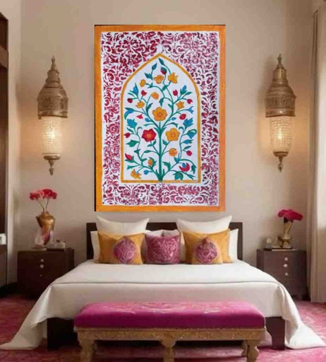 [PK4905-AR-ACR-030173] Mughal art on canvas 