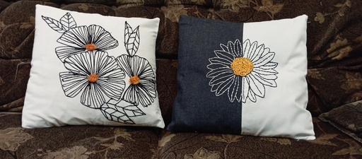 Embroidered cushion cover
