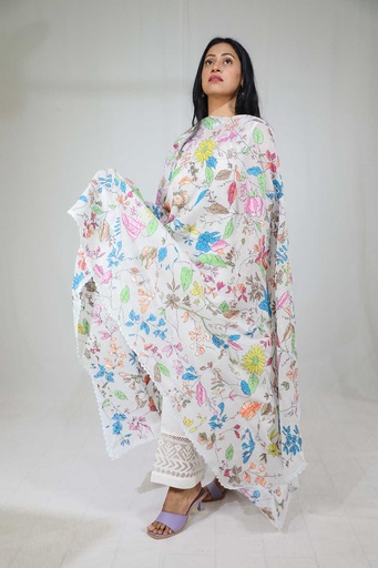 [D-11-24] Kantha Embroidered Dupatta