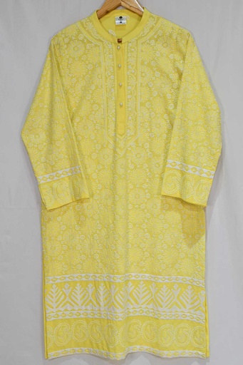[6] Lemon Shadow Embroidered kurta