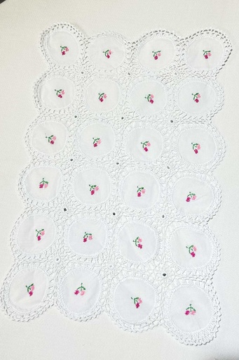 [25-TN-24] SOFT PINK EMBROIDERED TABLE MAT