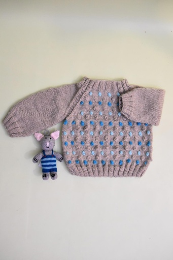 [45-kn-19] Knitting Raglan - Light Grey