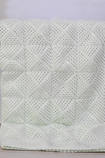 [13-kn-20] Knitted Baby Blanket - White Square