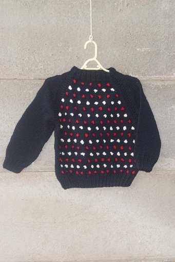 [21-KN-11] Knitting Raglan - Navy Blue