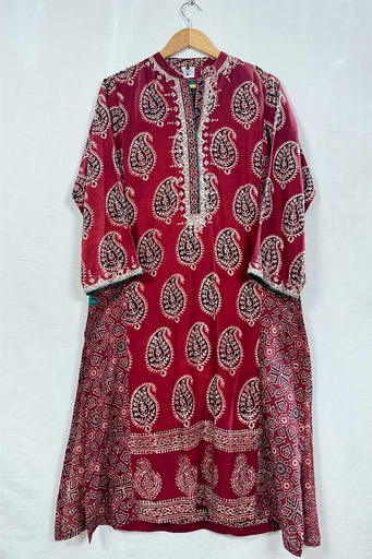 [K-37-24] Deep Burgundy Ajrakh