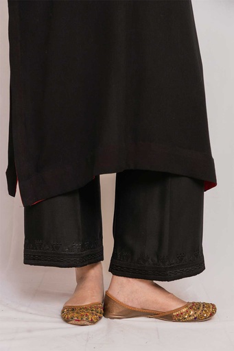[2-P-24] Black Embroidered Pants