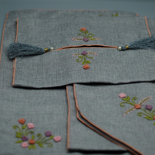 [VC-EG-DS-6] DS-6 Light Grey Jute Dining Set