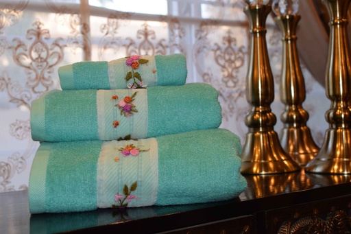[VC-EG-T-4] T-4 Turquoise Towels Set of 3