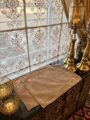 [VC-EG-TM-21] TM-21 Brown Jacquard Tray Mats