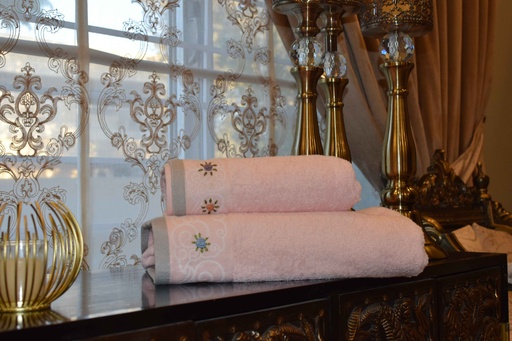 [VC-EG-T-6] T-6 Pink Towels Set of 2