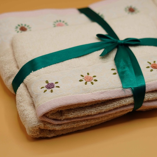 [VC-EG-T-28] T-28 Peach Towels Set of 2