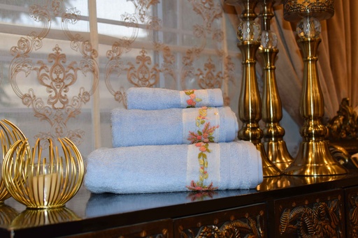 [VC-EG-T-18] T-18 Blue Towels Set of 3