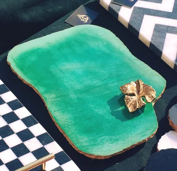 [VC-RAKH-MP-AB-10102] Abstract Platter – Green