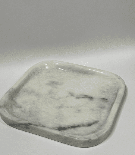 [VC-NUQ-NQMTRWHT24] White Square Tray With Curved Edges