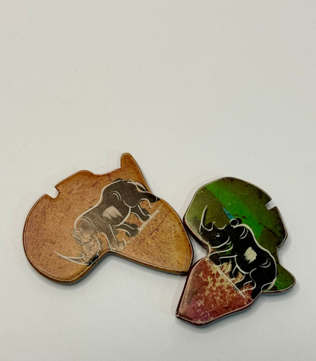 [VC-NUQ-073] African Map Fridge Magnet With Rhino