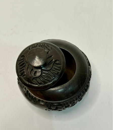 [VC-NUQ-080] Wooden Carved Sugar Pot