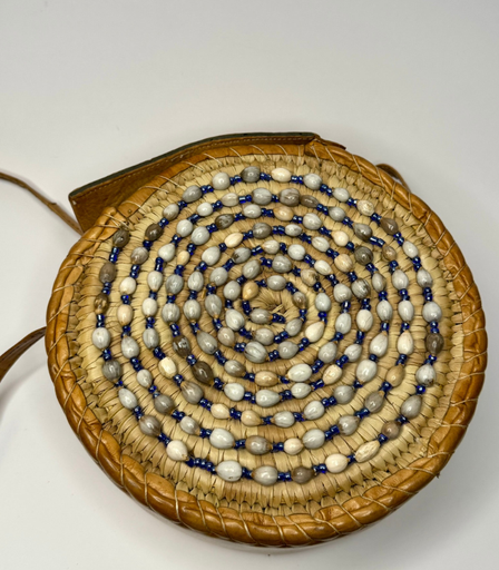 [VC-NUQ-198] Handmade Gazelle Leather Bag With Beads & Shells