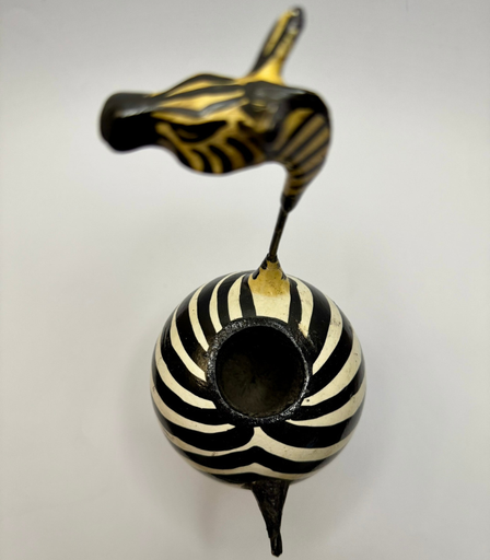 [VC-NUQ-214] Handmade Wood & Metal Giraffe Pen Holder