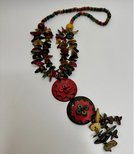 [VC-NUQ-230] Multi-String Wooden African Statement Necklace