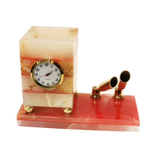 [PK0130-GN-GEN-003260] Marble Pen Stand Clock