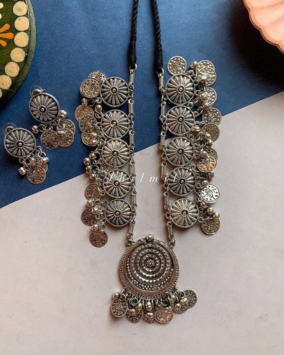 [VC-JHIL-450] Circular motif Coin Mala Set