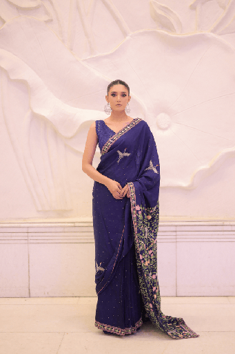 [3.SR.25] Royal Plum Elegance Saree