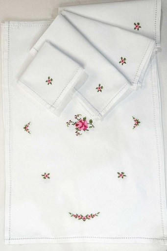 [1.MS.22] Pink Embroidered Mats Set