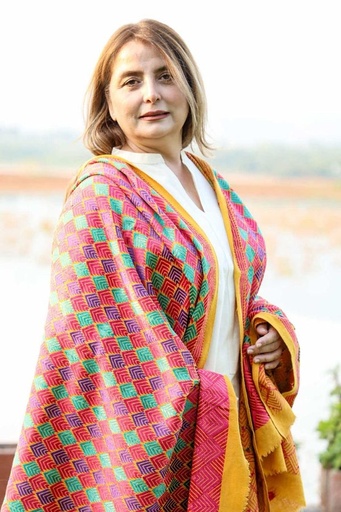 [3.SH.25] Glistening - Jisti phulkari shawl